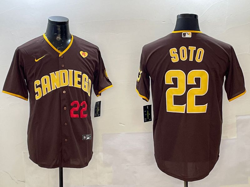 Men San Diego Padres #22 Soto Brown Game 2025 Nike MLB Jersey style 10->san diego padres->MLB Jersey